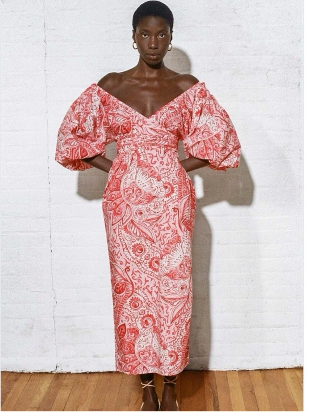 Mara Hoffman red Paisley fila wrap dress sz M